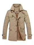 Men's Plus Size Button Up Long Sleeve Coat