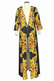 Printed Elegant One-Piece : Cover Up Swim Set