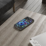 Vibrant Blue Floral Clear Phone Case
