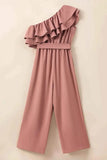 Ruffled Tied : One-Shoulder Jumpsuit