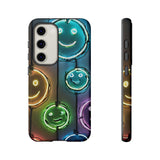 Colorful Neon Smiley Face Phone Case - Tough & Stylish Protection