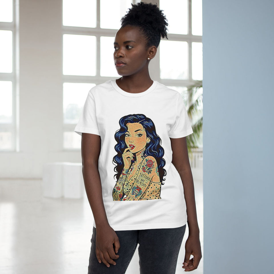 Vintage Tattoo's Are Trashy Pin Up Slim Fit Graphic Tee