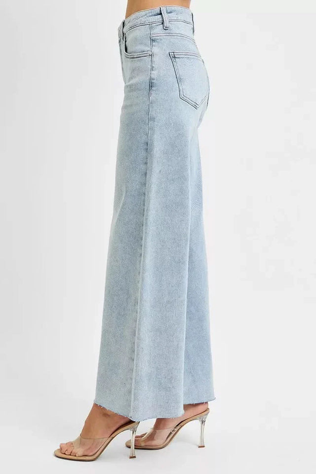 Risen High Rise Ankle Wide Palazzo Jeans Women