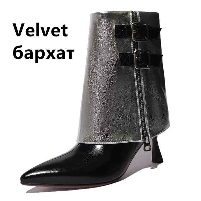 Elegant Short Boots: With Thin High Heels