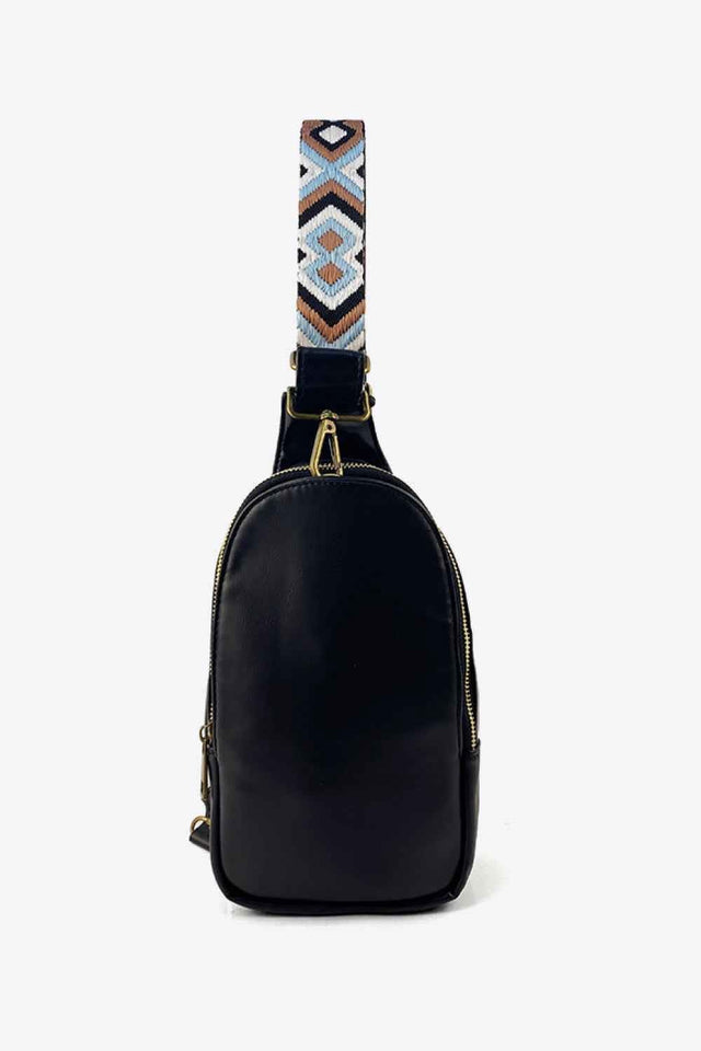 Random Pattern Adjustable Strap : Leather Sling Bag