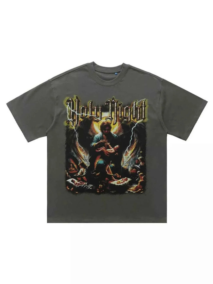Men's Graphic Round Neck Oversized T-Shirt