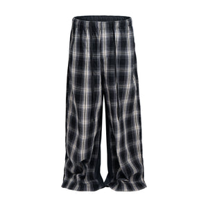 PLAID SPLIT SWEATPANTS