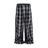 PLAID SPLIT SWEATPANTS