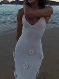 White Flower Maxi : Cami Dress