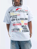 Men's Letter Round Neck Short Sleeve T-Shirt