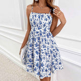 European Beauty Floral : Sleeveless Suspender Dress