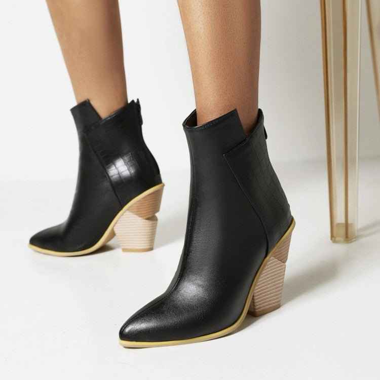Coffee Rain Boots : With Snake Print High Heel