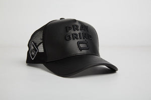 Pray Grind Repeat- Asphalt Leather / Signature Series Snap-Back
