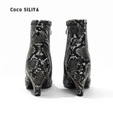 Elegant Large Pointed Toe : Thick Heel Boots