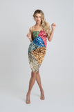 Amalia Patchwork Satin Dress