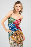 Amalia Patchwork Satin Dress