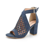 Fish Mouth Sandals : Chunky High Heels