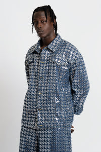 Bleu Sparkled Denim Jacket