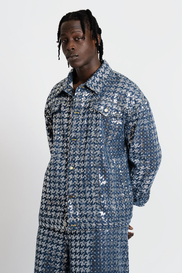 Bleu Sparkled Denim Jacket