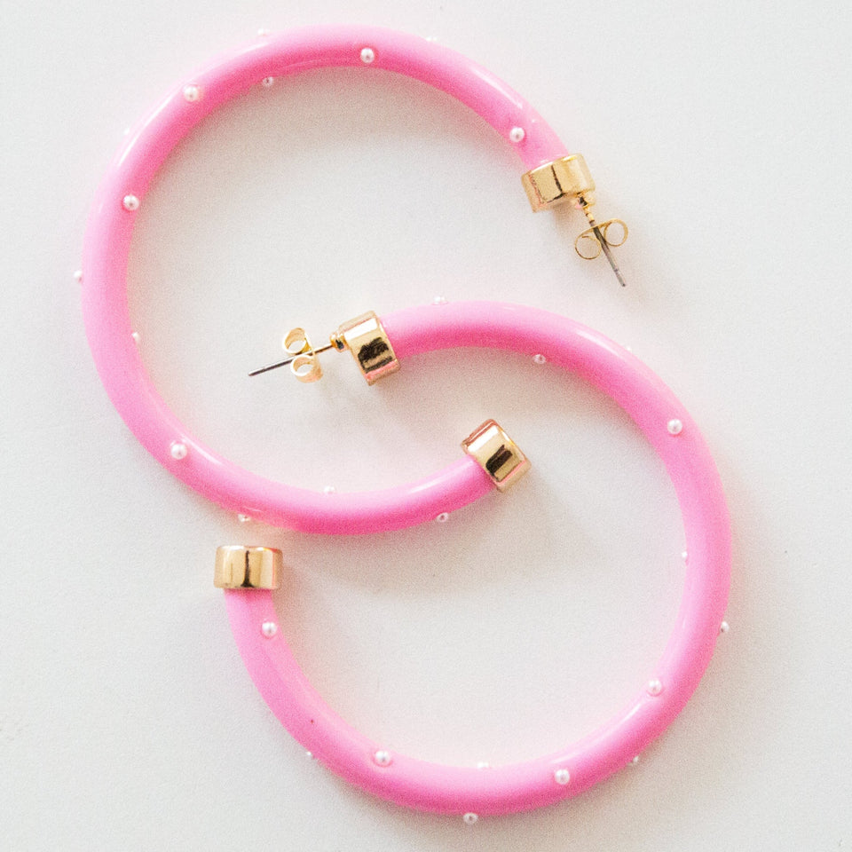 Hoops - Bubble Gum with Pearls