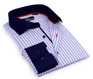Button-Up Shirt //  -Tailored Fit - contrast  trimming - final sale