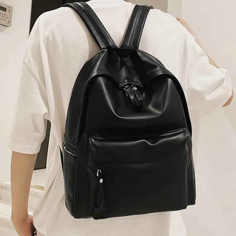 Elegant Leather Backpack Bag : With Fancy Zipper