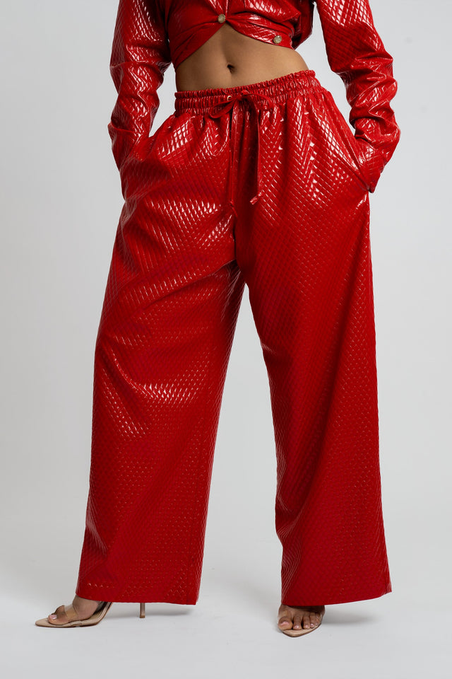 Celeste Vegan Quilted Leather Pants