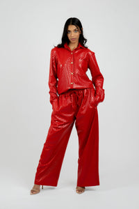 Celeste Vegan Quilted Leather Pants