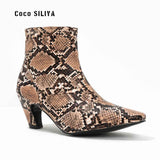 Elegant Large Pointed Toe : Thick Heel Boots