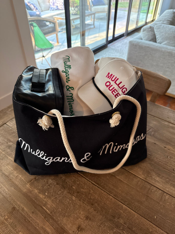 Mulligans & Mimosas Kelly Green Golf Tote Bag