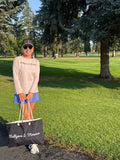 Mulligans & Mimosas Black Golf Tote Bag