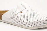 Bjorn by LEON- Men’s Leather Clogs – Breathable Perforated Slip-On Shoes with Cork Style Footbed