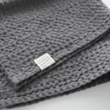 Linen Tales Dark Grey Linen & Cotton Honeycomb Waffle Towel Set