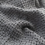 Linen Tales Dark Grey Linen & Cotton Honeycomb Waffle Towel Set