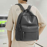 Elegant Leather Backpack Bag : With Fancy Zipper