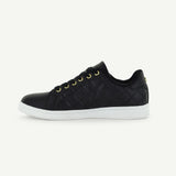 VOLTAIRE: QUILTED COURT SHOE - BLACK