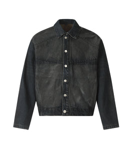 NOIR PATCHWORK WAXED DENIM JACKET