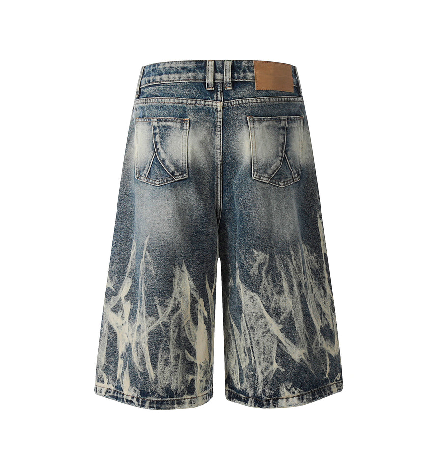 ACID DENIM SHORTS