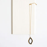 Black Spinel Freestyle Pendant Necklace
