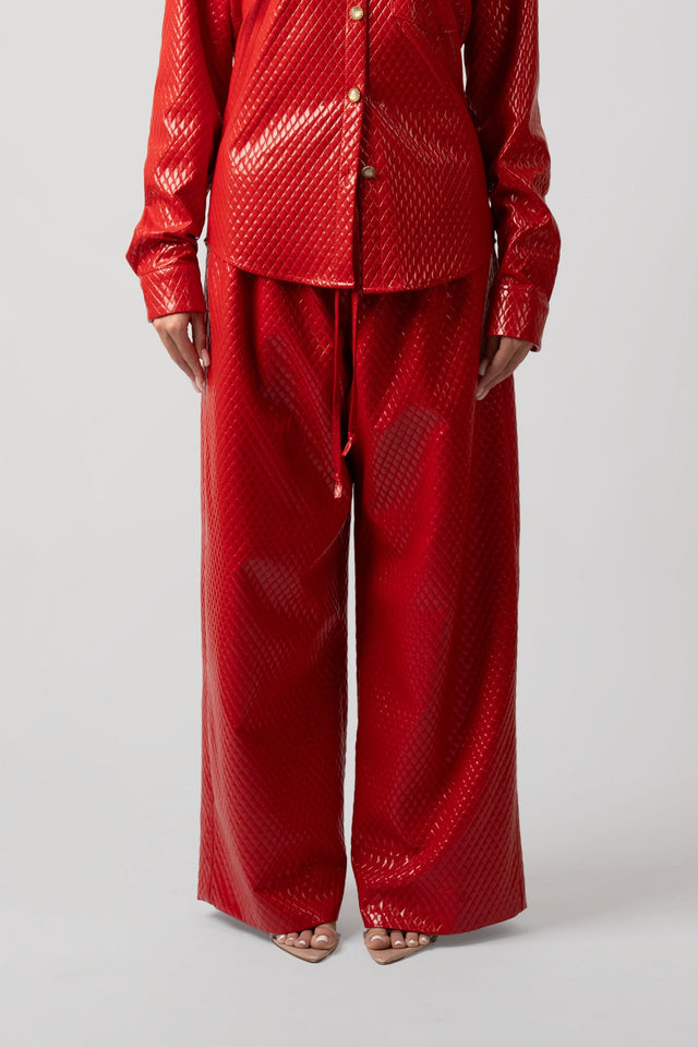 Celeste Vegan Quilted Leather Pants