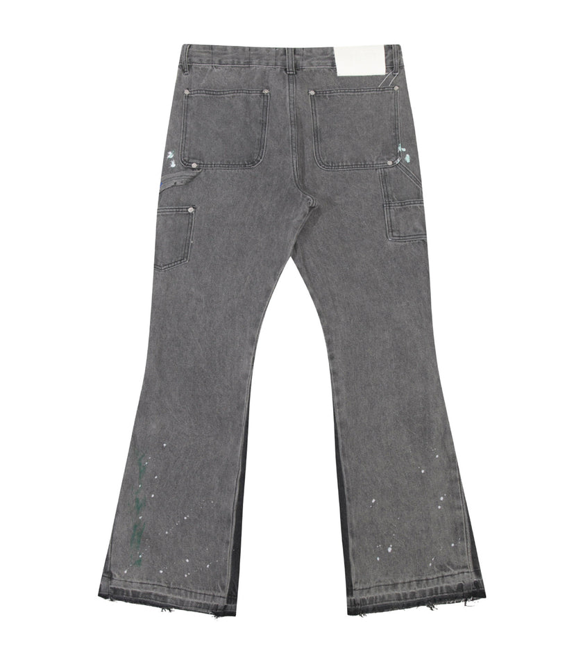 GREY SPLIT PAINTERS DENIM