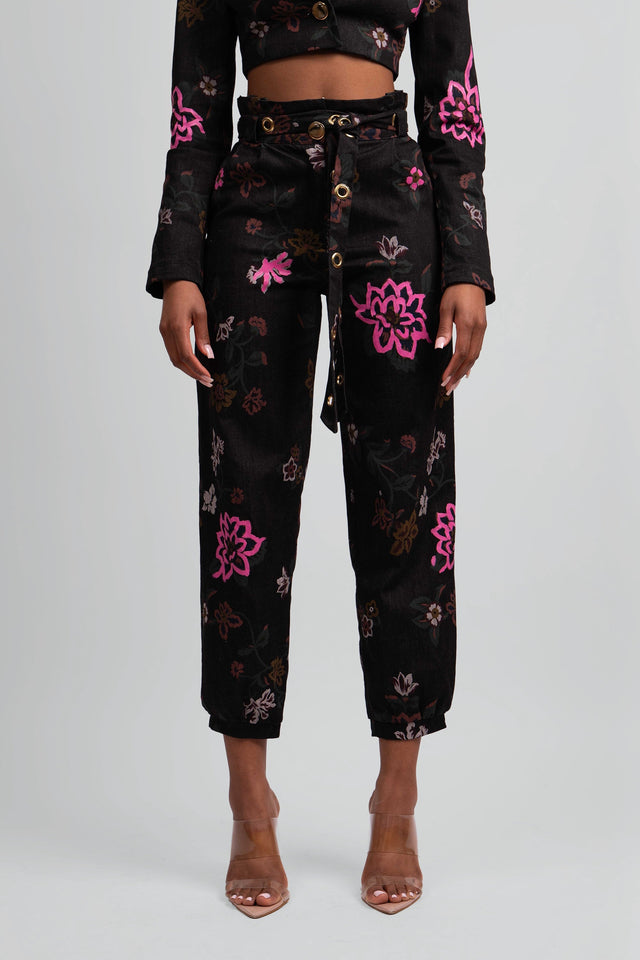 Flora Fitted Cropped Denim Set