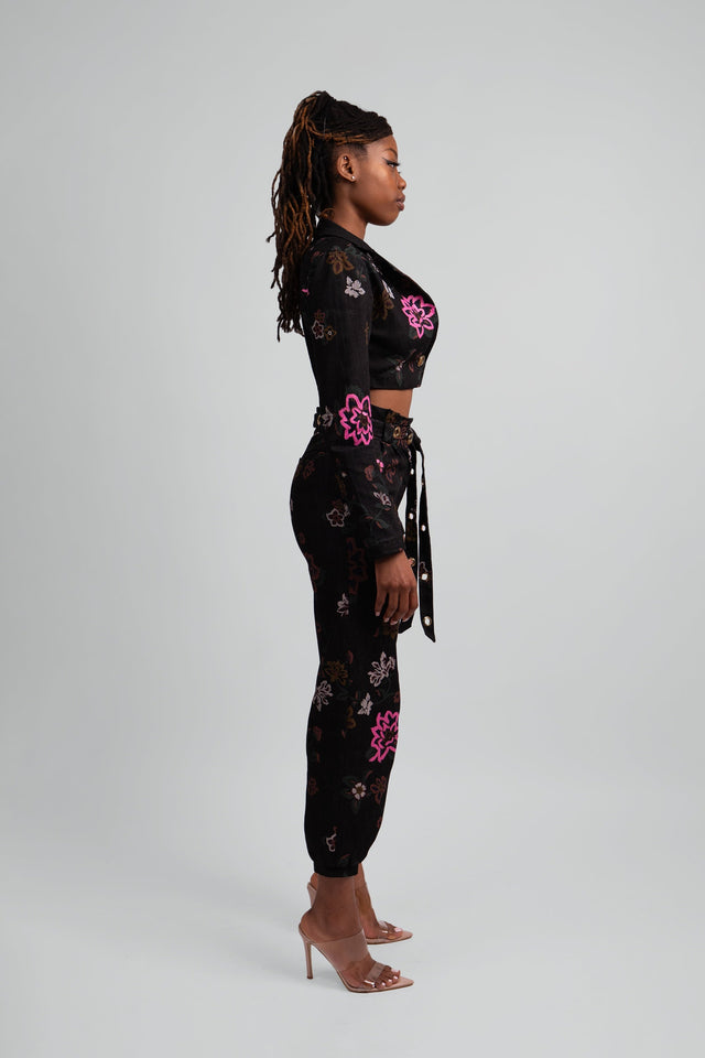 Flora Fitted Cropped Denim Set