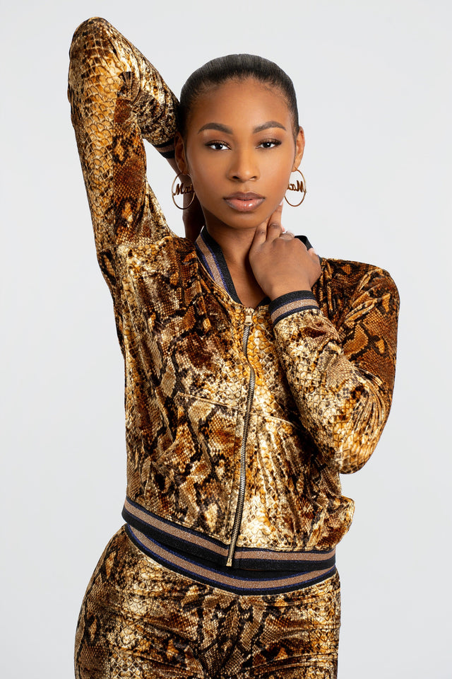 Foxy Velour Python Print Tracksuit