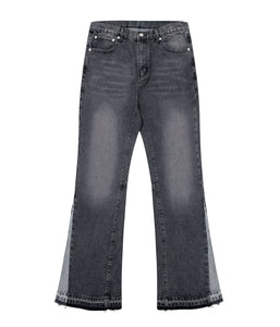 CHARCOAL SPLIT FLARE DENIM