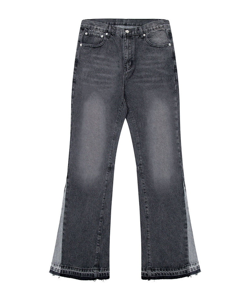 CHARCOAL SPLIT FLARE DENIM