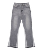 GREY SPLIT FLARE DENIM