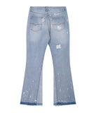 SKY DISTRESSED SPLIT FLARE DENIM
