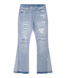 SKY DISTRESSED SPLIT FLARE DENIM