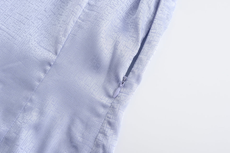 Hua Sleeveless Brocade Mini Dress Periwinkle